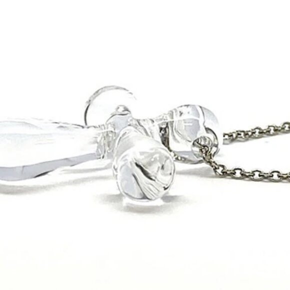 Tiffany & Co. Crystal Cross Necklace 16" Platinum PT950 Auth D-t1014 - Picture 4 of 5